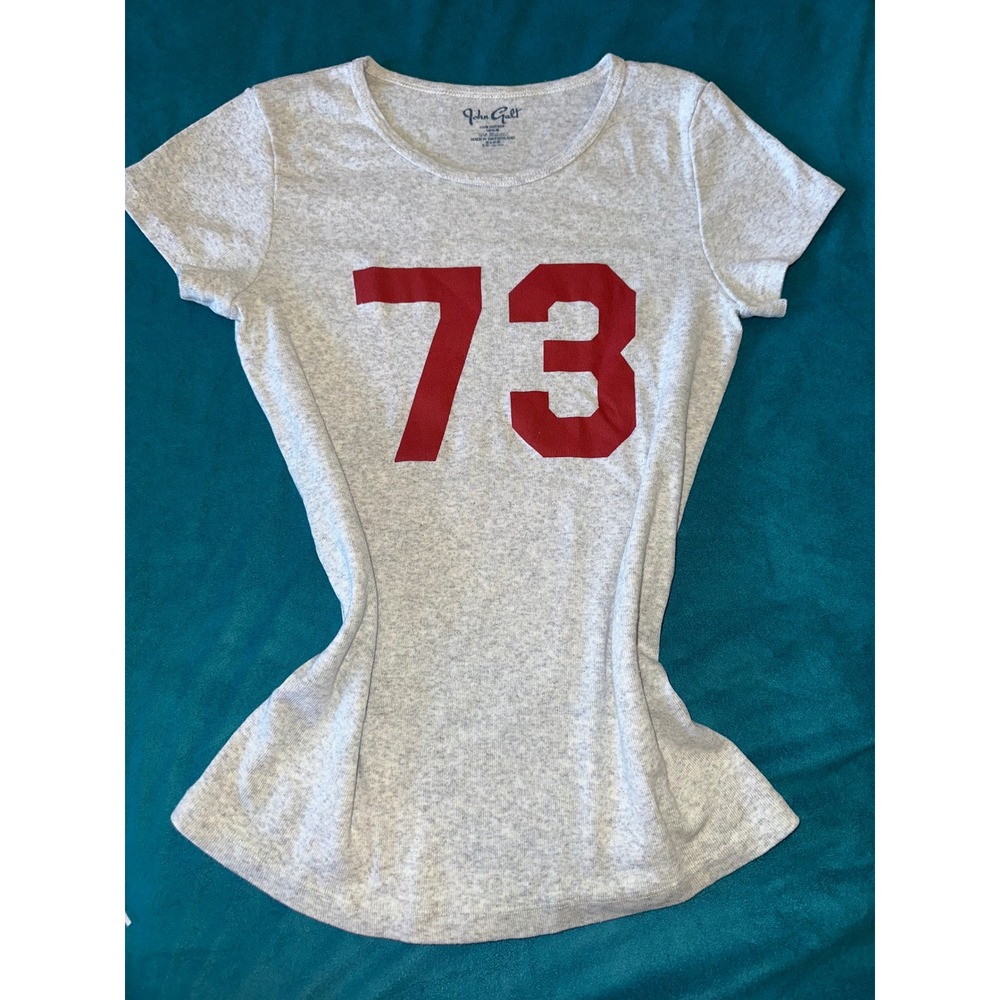John Galt Heather Gray 73 Graphic Tee Short‎ Sleeve Top